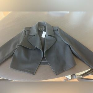 Women’s black moto jacket.    Size M.   Open front, soft cotton material.